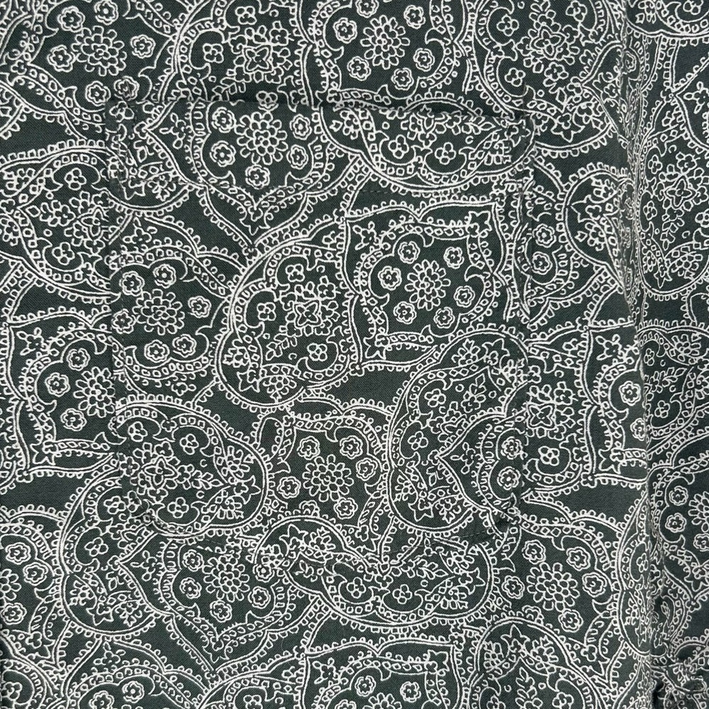 Outerknown Studio Shirt Men M Green Paisley Hawaiian Short Sleeve Button Cotton‎ - Picture 6 of 12